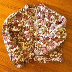 Anthropologie Saltwater Luxe Floral Quilted Jacket Size Small